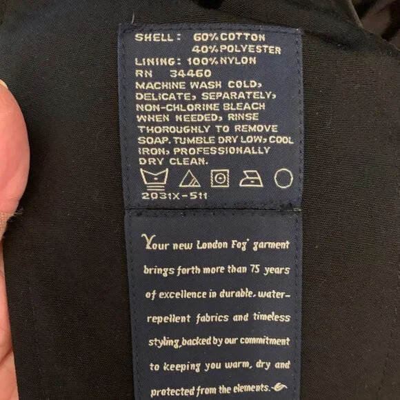 EUC LONDON FOG Men's Durham Rain Coat with Zip-Out Body 44 Short - Picture 10 of 14